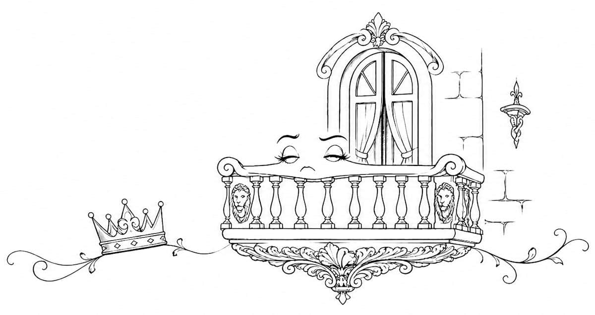 Der Südbalkon aus der Originalillustration zu Glimmerwiesen